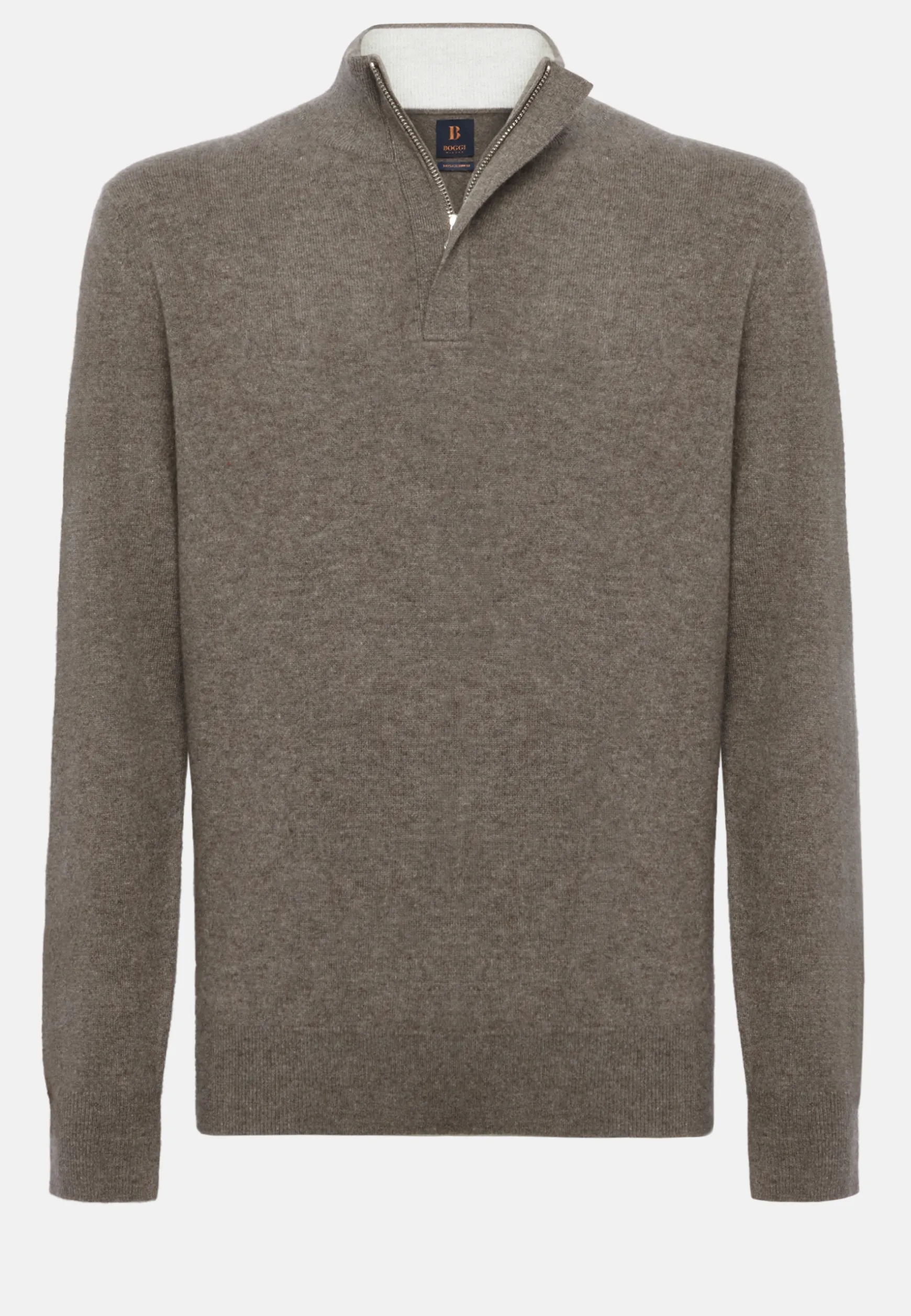 Dove Grey Half-Zip Jumper in Cashmere|Boggi Milano Outlet