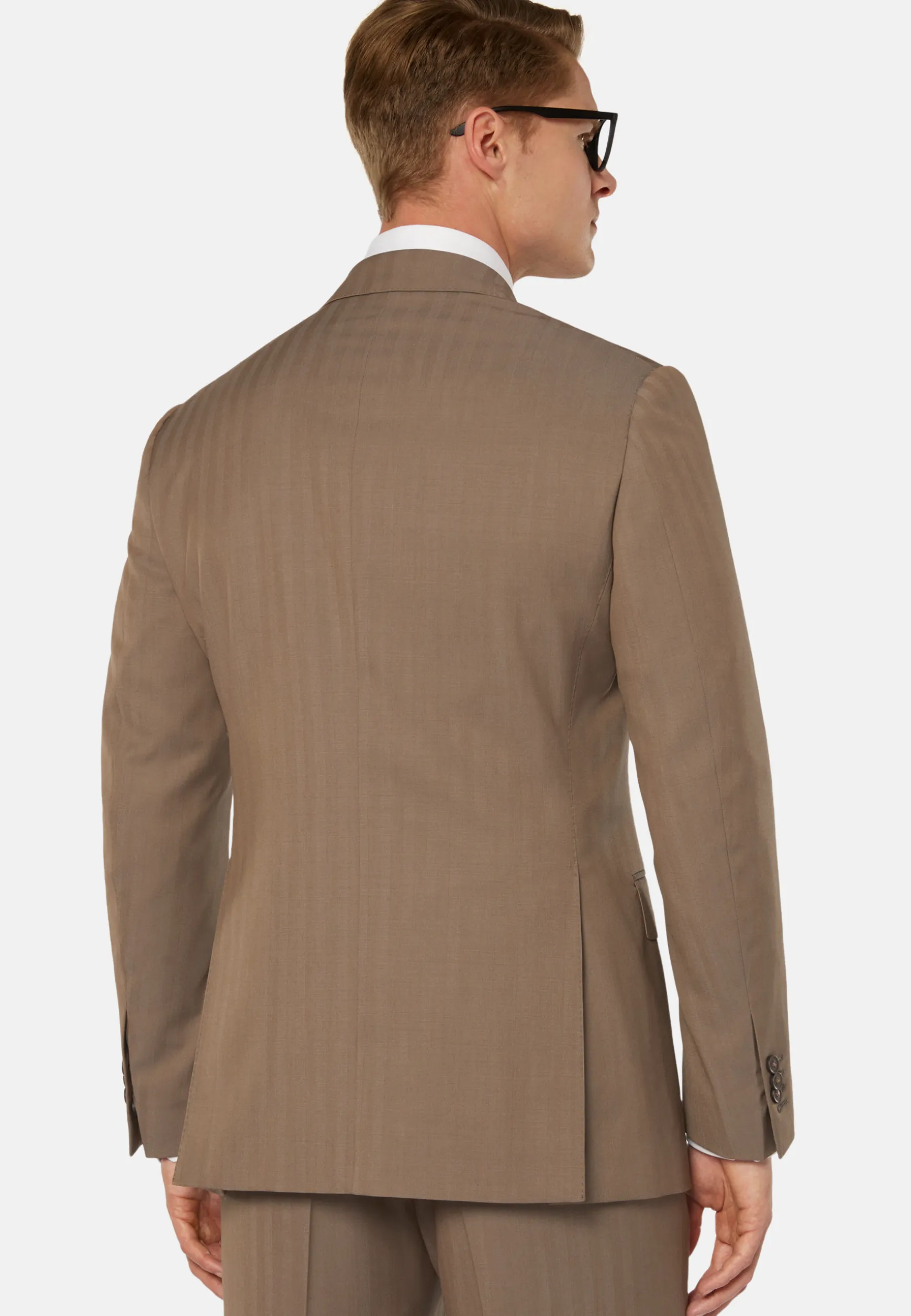 Dove Grey Herringbone Suit In Super 130 Pure Wool|Boggi Milano Cheap