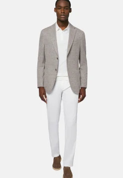 Dove Grey Melange Linen Cotton B Jersey Jacket|Boggi Milano Discount