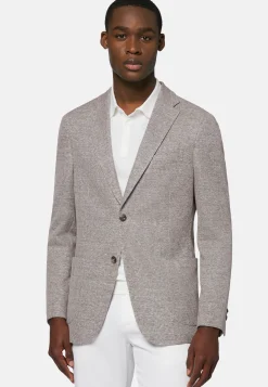 Dove Grey Melange Linen Cotton B Jersey Jacket|Boggi Milano Discount