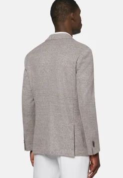 Dove Grey Melange Linen Cotton B Jersey Jacket|Boggi Milano Discount