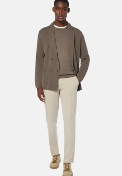 Dove Grey Merino Wool Double-Breasted Jacket|Boggi Milano Clearance