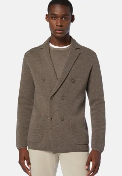 Dove Grey Merino Wool Double-Breasted Jacket|Boggi Milano Clearance