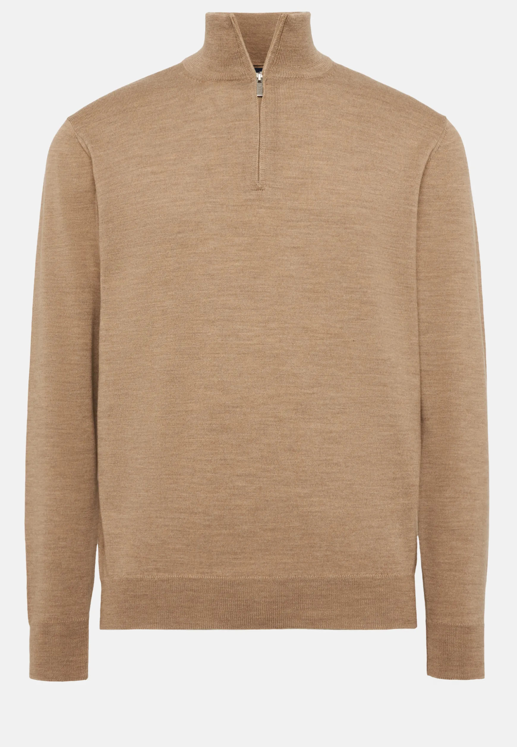 Dove Grey Merino Wool Half-Zip Jumper|Boggi Milano Store