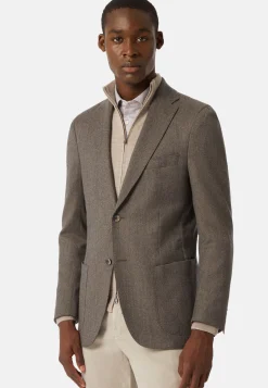 Dovey Grey Jacket in Wool Flannel|Boggi Milano Store