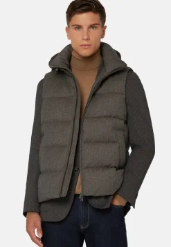 Down-Filled Flannel Gilet With Hood|Boggi Milano Hot