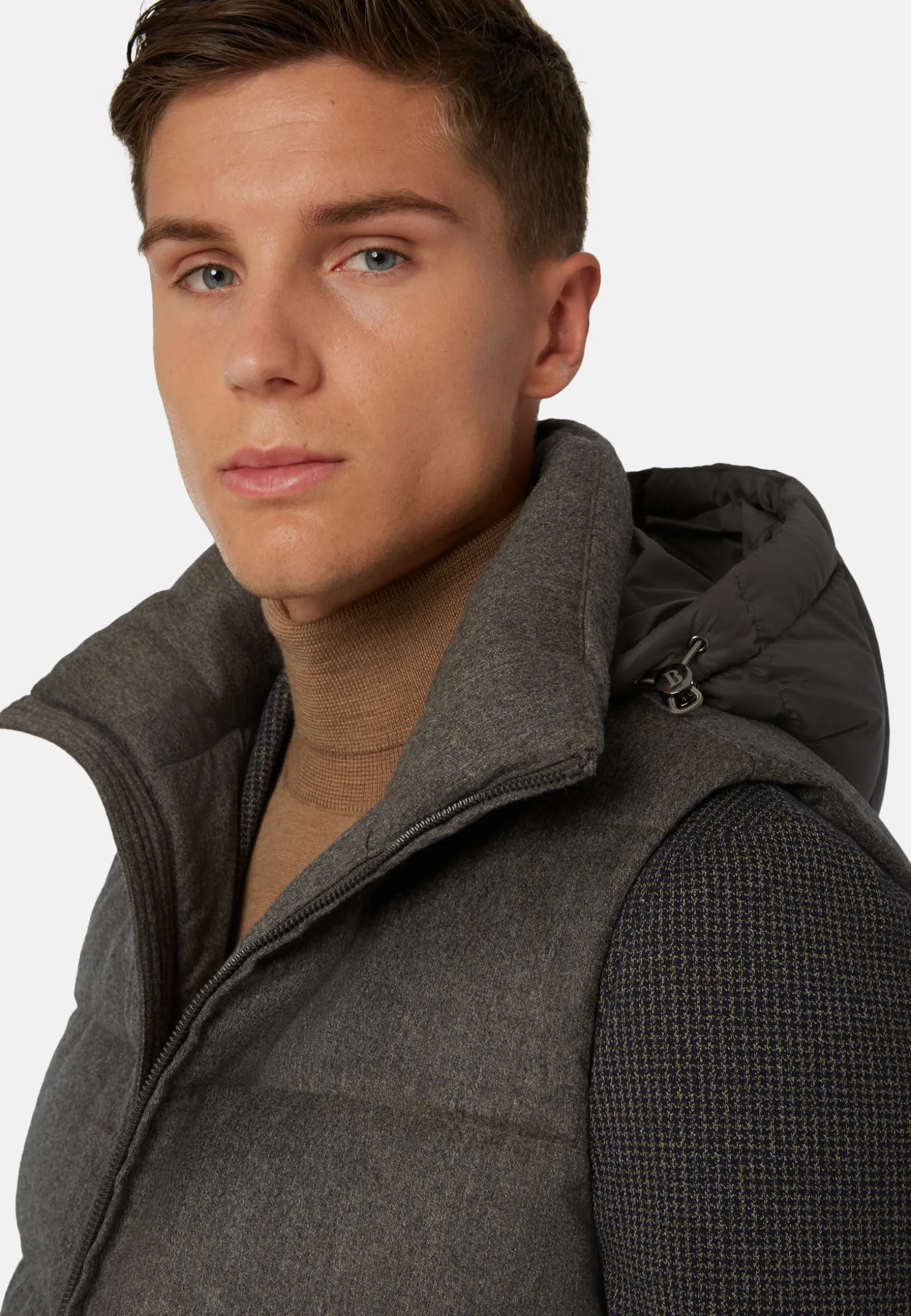 Down-Filled Flannel Gilet With Hood|Boggi Milano Hot