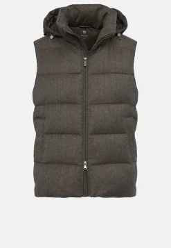 Down-Filled Flannel Gilet With Hood|Boggi Milano Hot