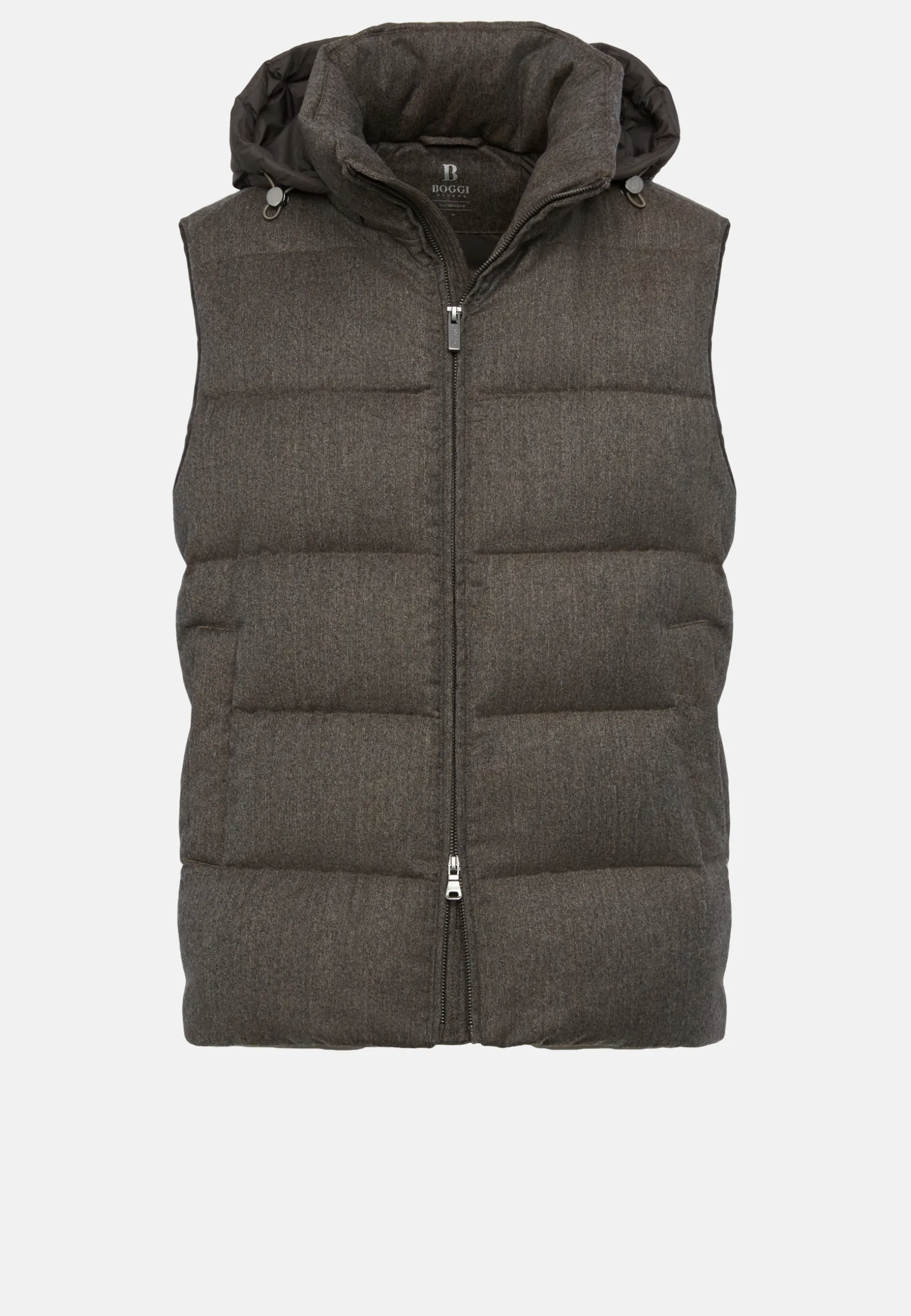 Down-Filled Flannel Gilet With Hood|Boggi Milano Hot