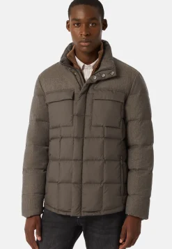 Flyn Flannel and Feather Tech Bomber Jacket|Boggi Milano Best Sale