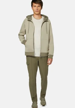 Full Zip Hoodie In Light Recycled Scuba|Boggi Milano Clearance