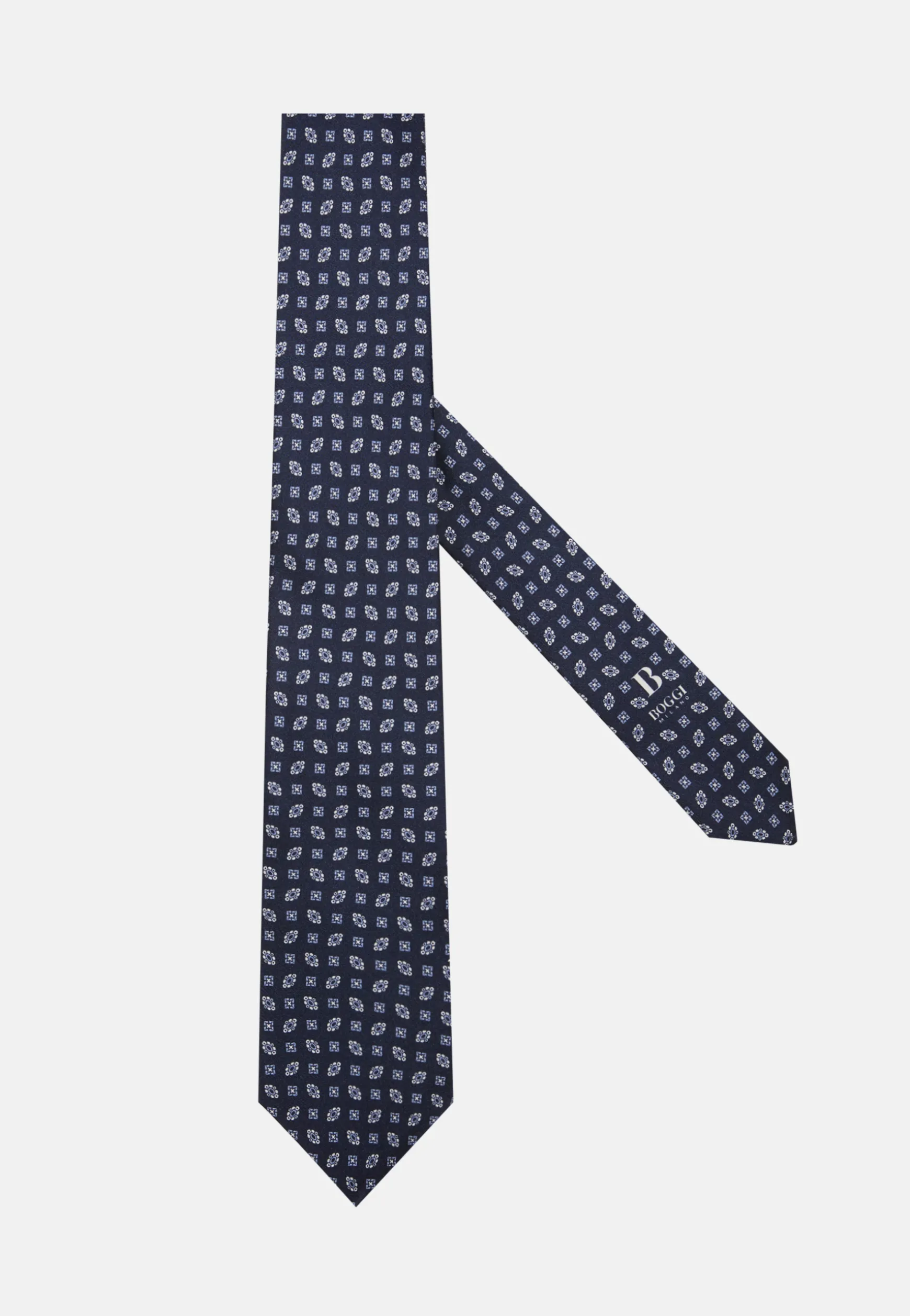 Geometric Patterned Silk Tie|Boggi Milano Outlet