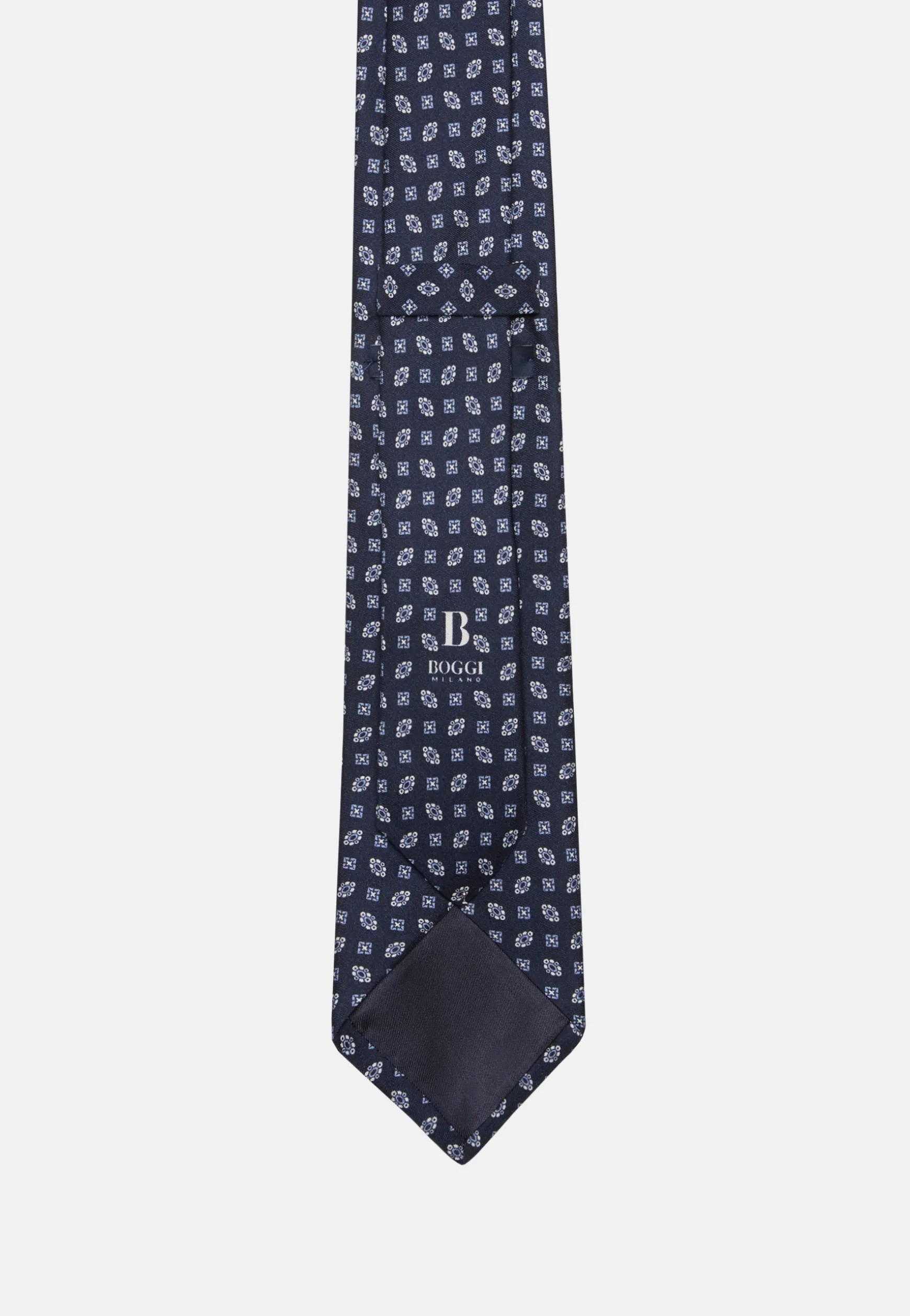 Geometric Patterned Silk Tie|Boggi Milano Outlet