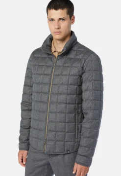 Goose Down Flannel Bomber Jacket|Boggi Milano Clearance