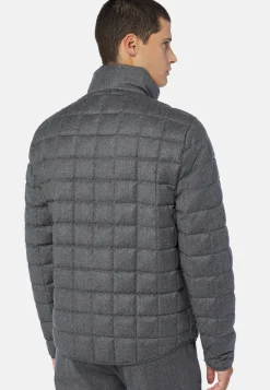 Goose Down Flannel Bomber Jacket|Boggi Milano Clearance