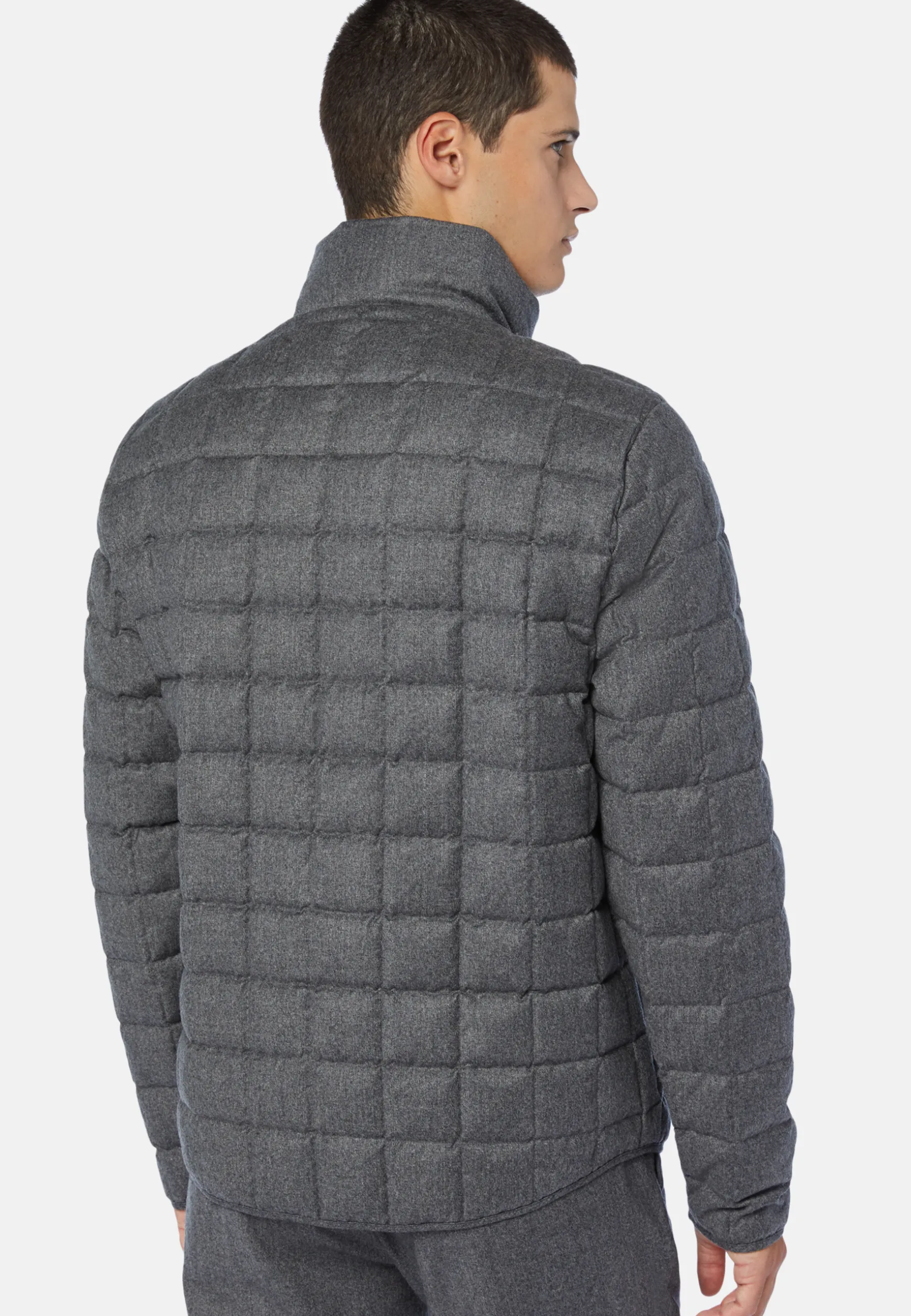 Goose Down Flannel Bomber Jacket|Boggi Milano Clearance