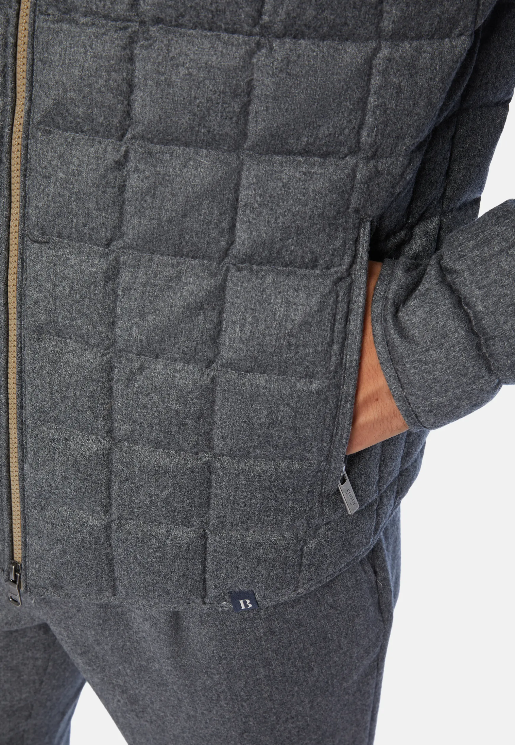Goose Down Flannel Bomber Jacket|Boggi Milano Clearance