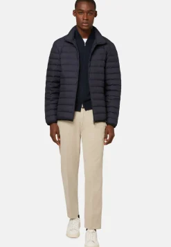 Goose Down Recycled Fabric Bomber Jacket|Boggi Milano Best