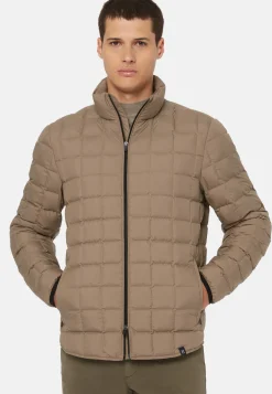 Goose Down Recycled Fabric Bomber Jacket|Boggi Milano Shop