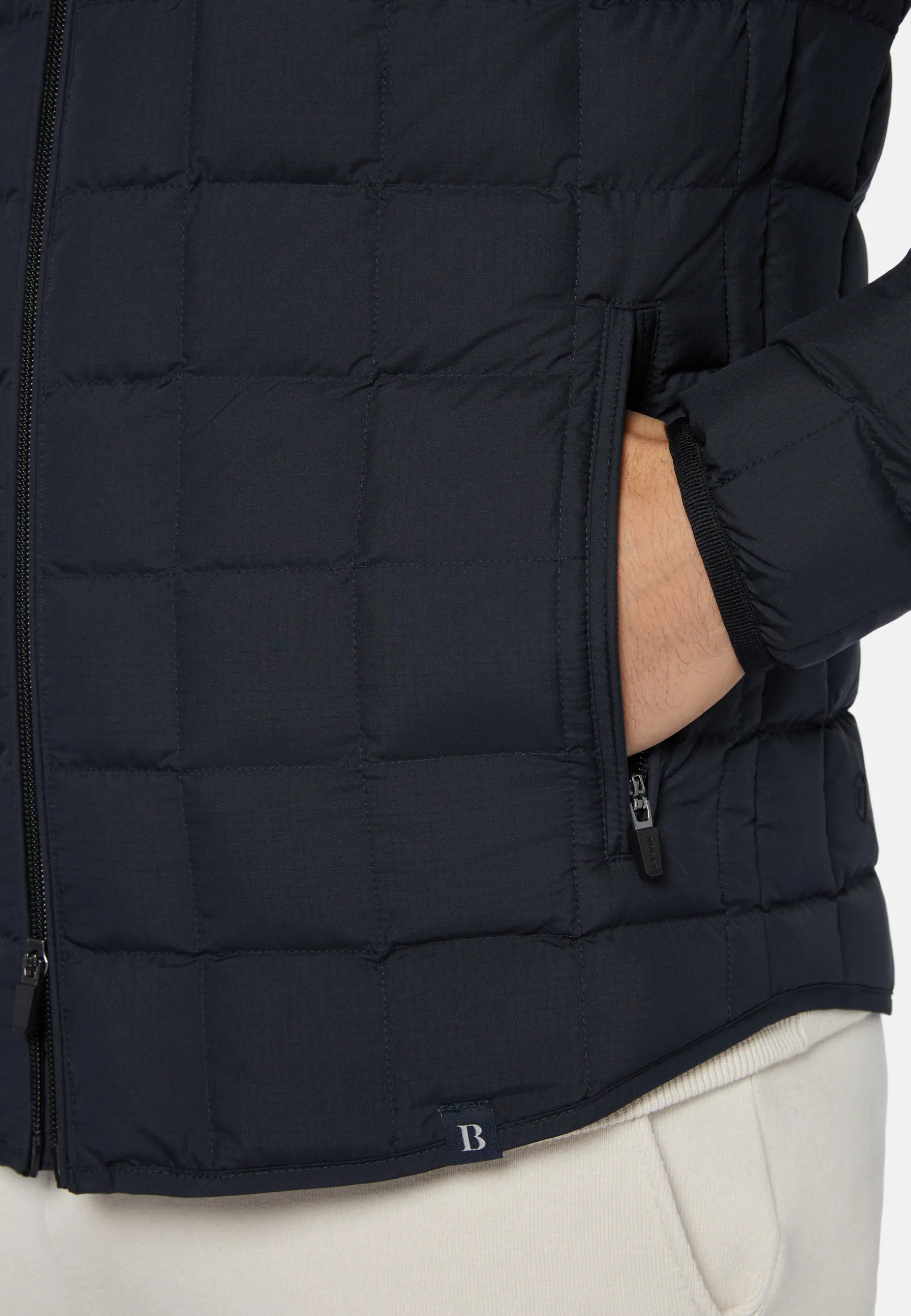 Goose Down Recycled Fabric Bomber Jacket|Boggi Milano Best Sale