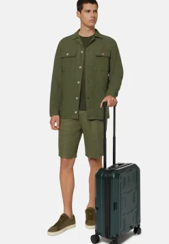 Green Black Polycarbonate Cage Trolley Suitcase|Boggi Milano Cheap