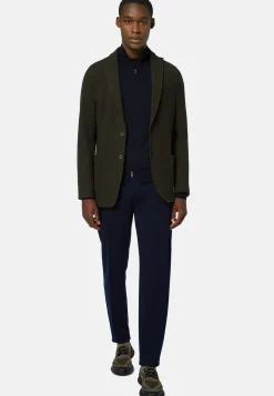 Green Bridge Jacket in B Jersey Wool and Cotton|Boggi Milano Flash Sale