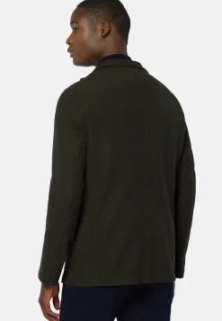 Green Bridge Jacket in B Jersey Wool and Cotton|Boggi Milano Flash Sale