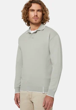 Cotton Open Neck Polo Jumper|Boggi Milano Cheap
