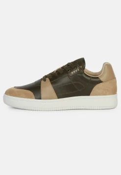 Green Leather Trainers with Logo|Boggi Milano Fashion