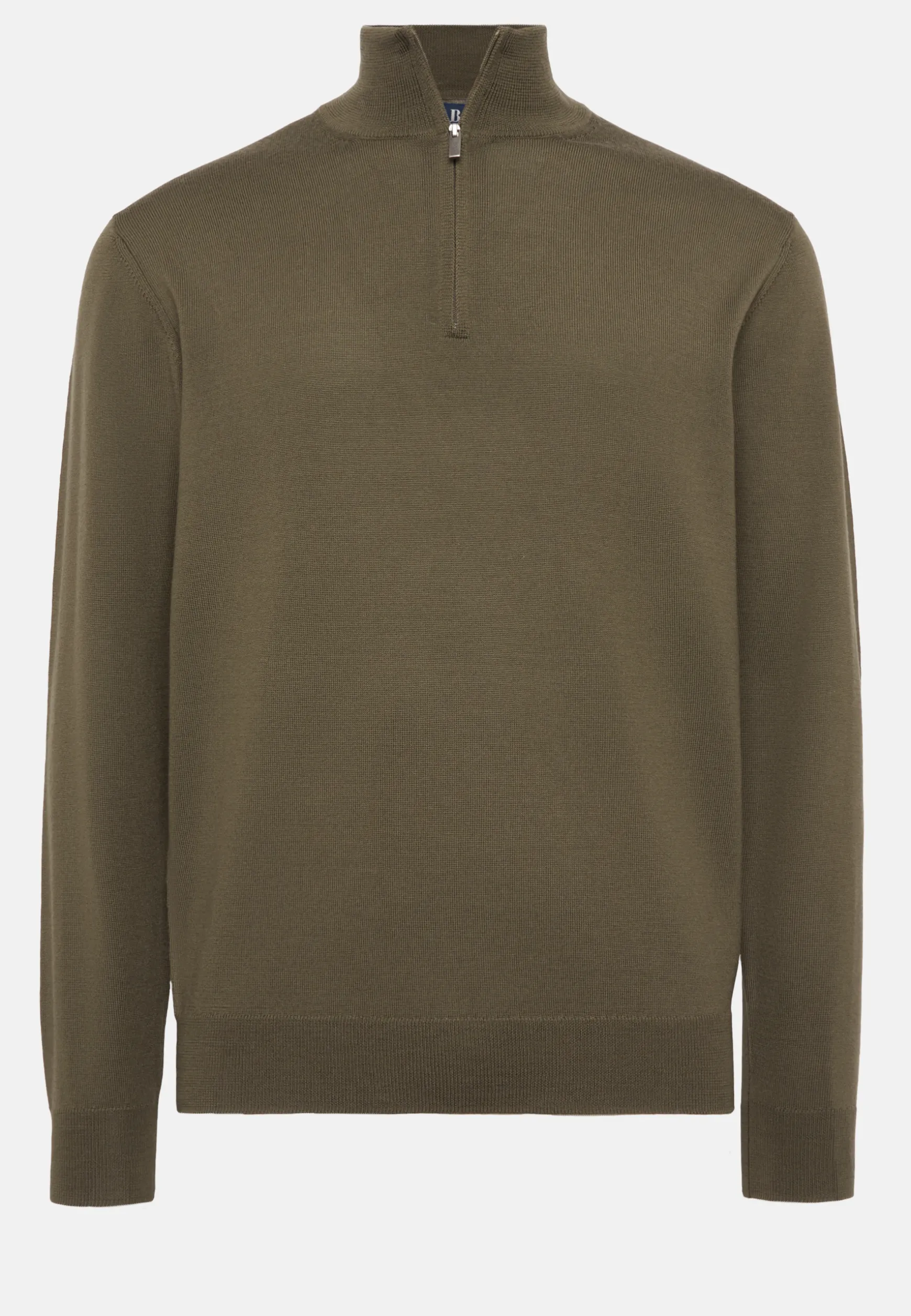 Green Merino Wool Half-Zip Jumper|Boggi Milano Clearance