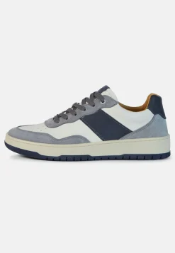 Grey and Navy Blue Leather Trainers|Boggi Milano Best