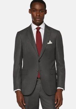 Grey Birdseye Jacket In Super 110 Wool|Boggi Milano Fashion