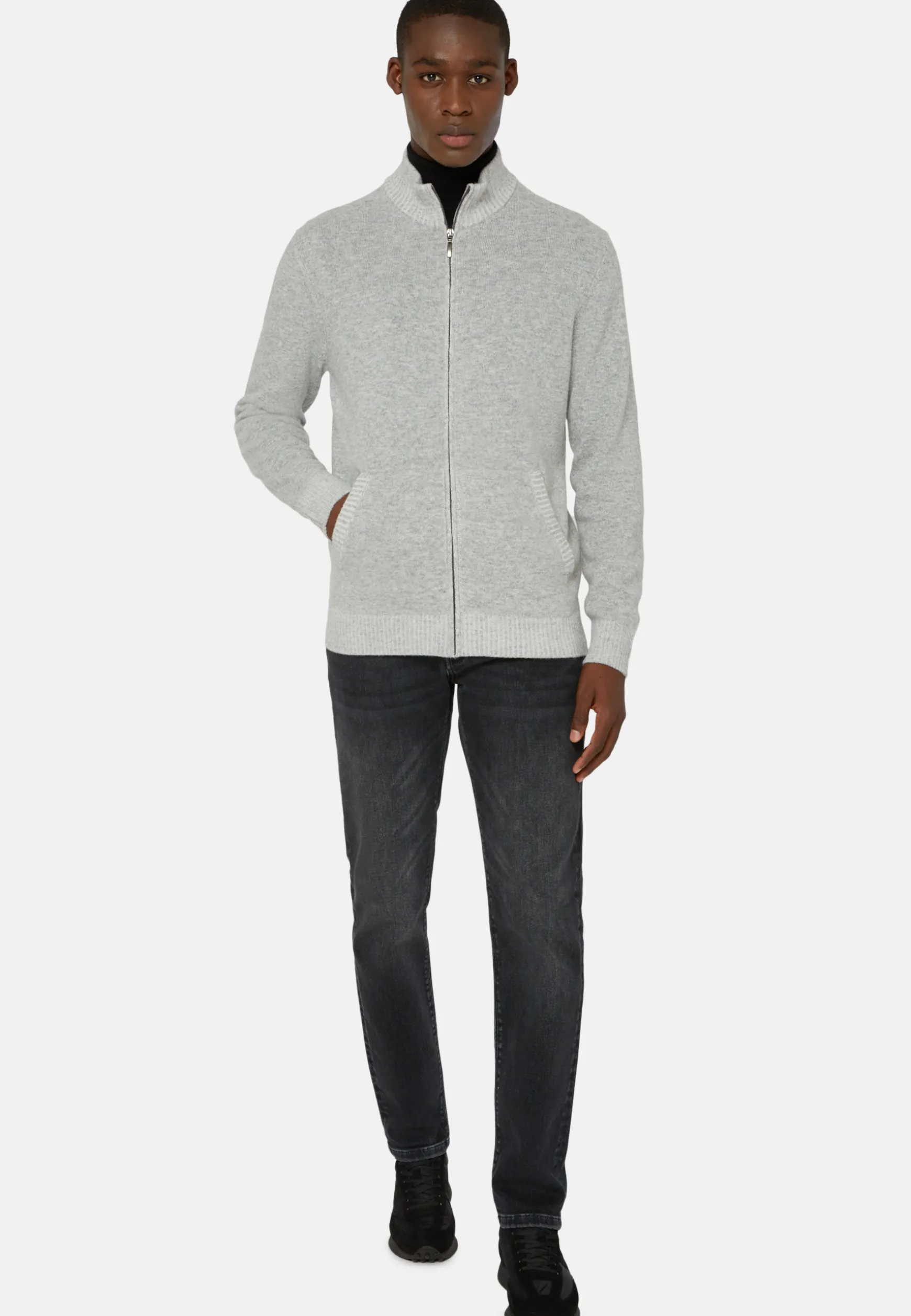 Full-Zip Jumper In a Cashmere Blend|Boggi Milano Flash Sale