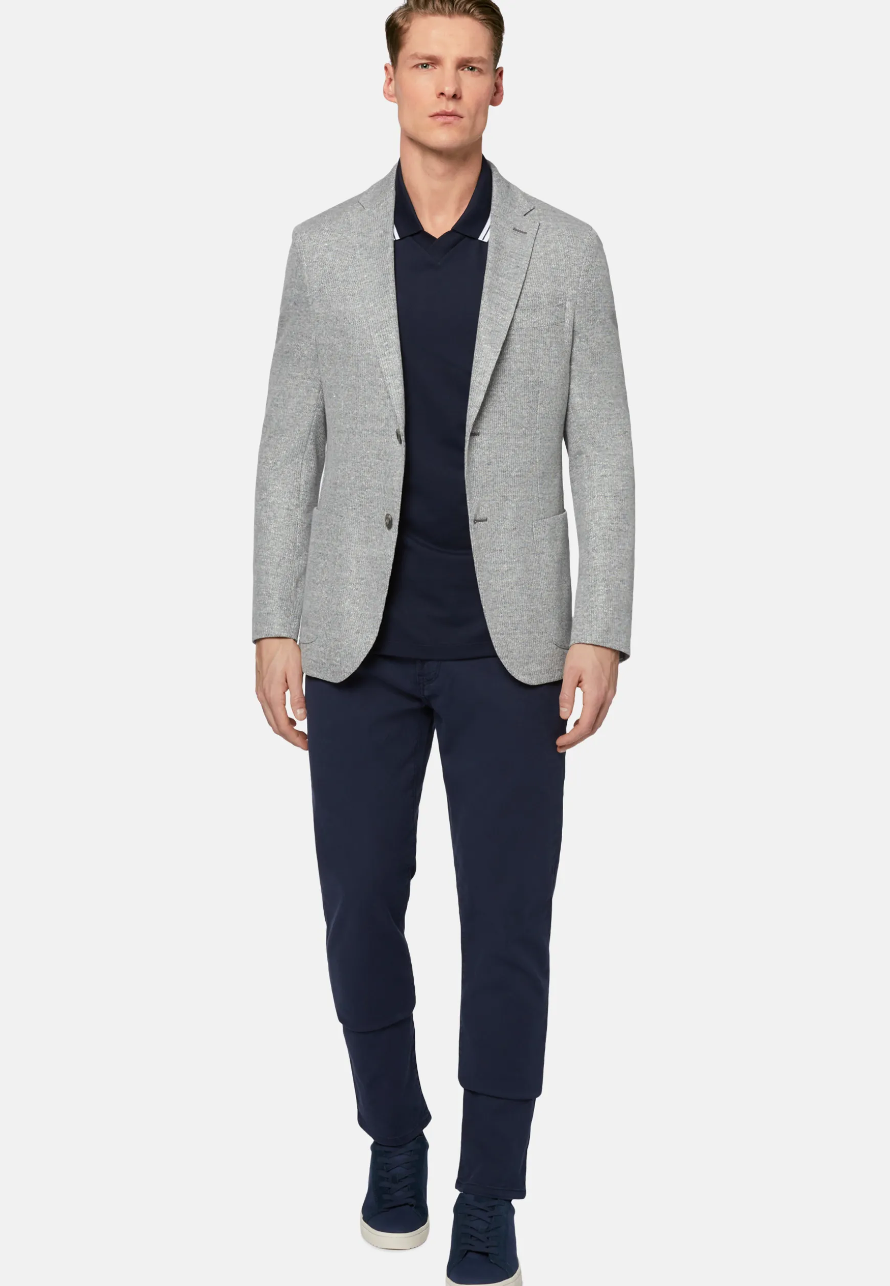 Melange Linen/Cotton B Jersey Jacket|Boggi Milano Flash Sale