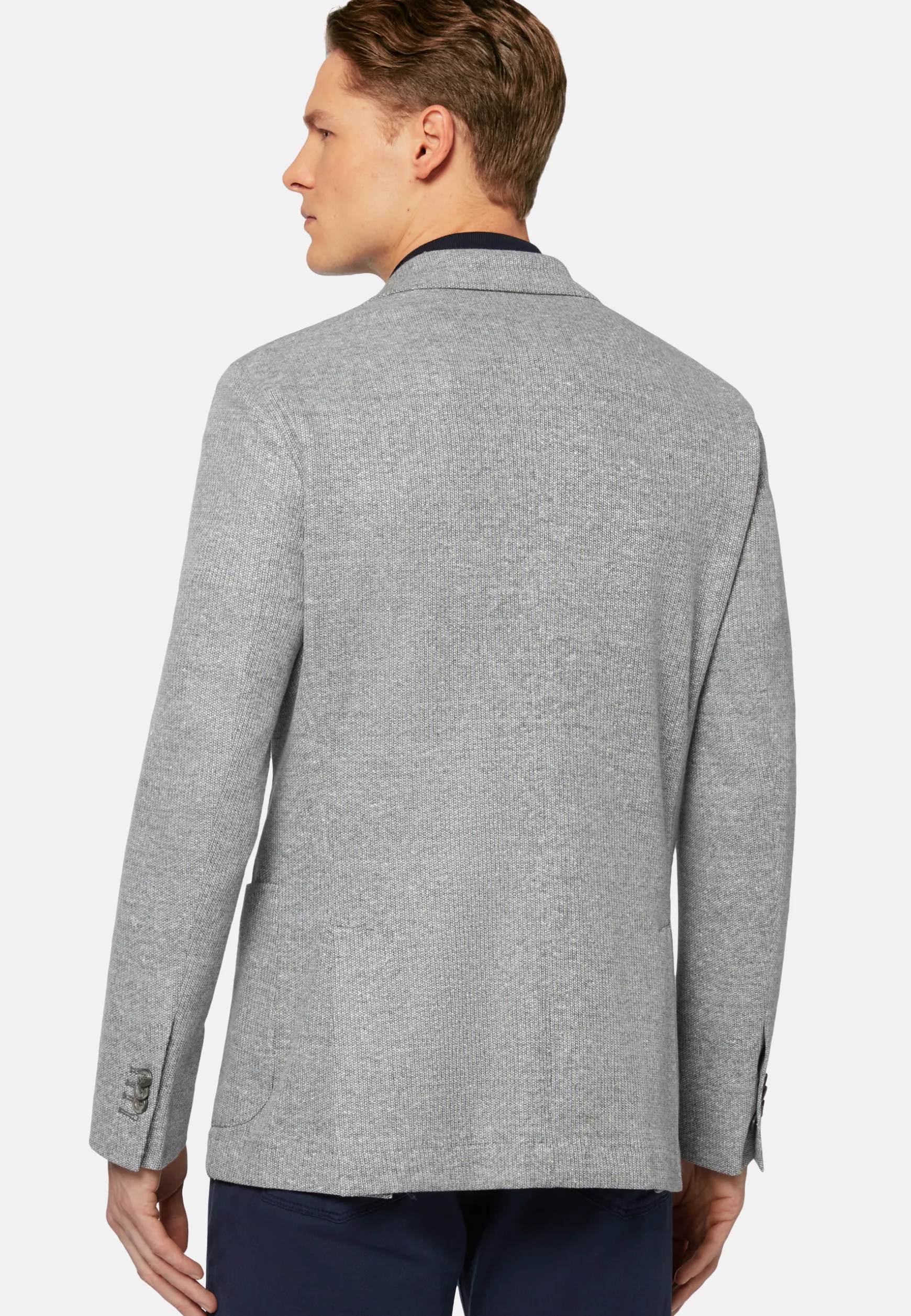 Melange Linen/Cotton B Jersey Jacket|Boggi Milano Flash Sale