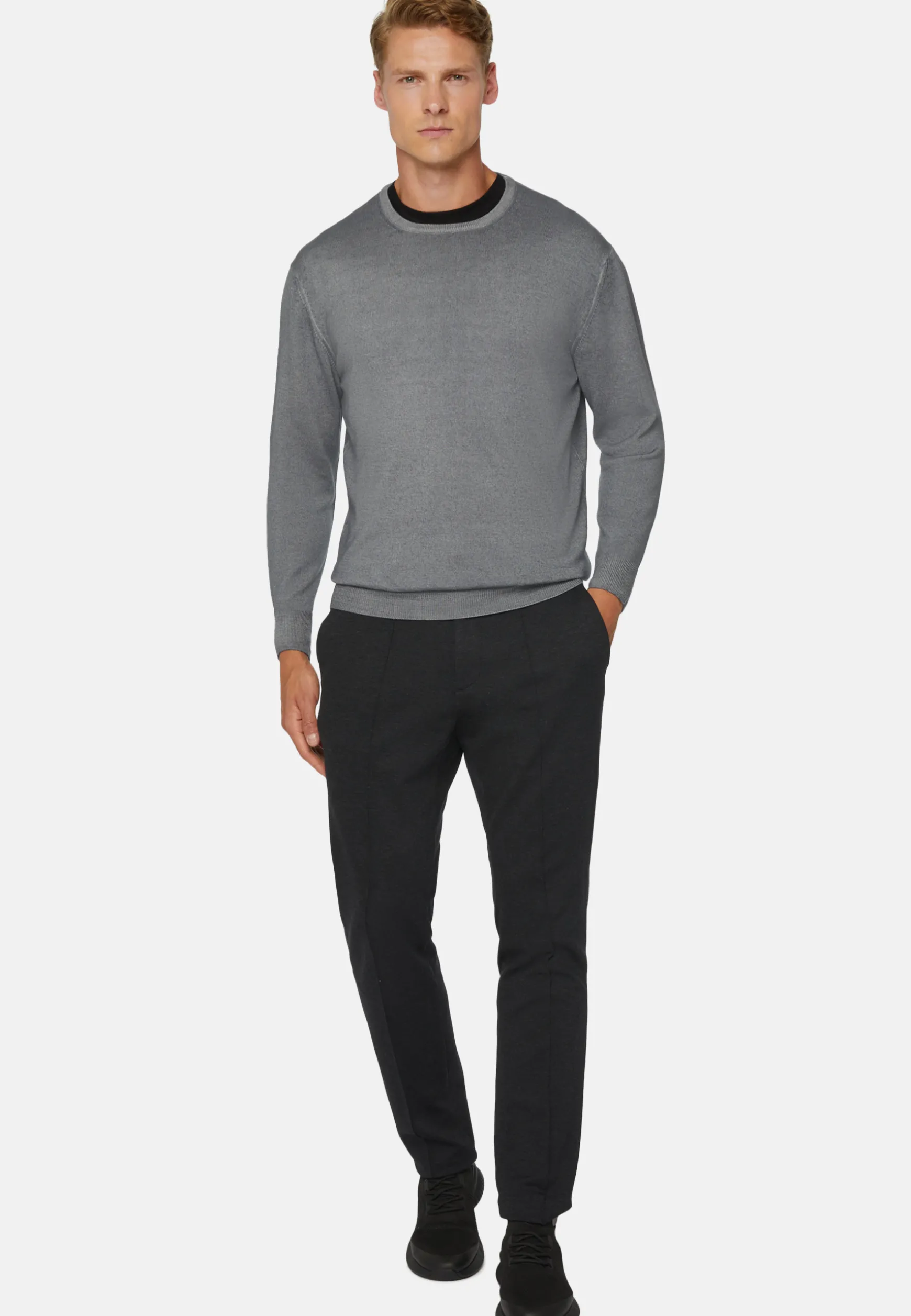Merino Wool Crew Neck Jumper|Boggi Milano Flash Sale