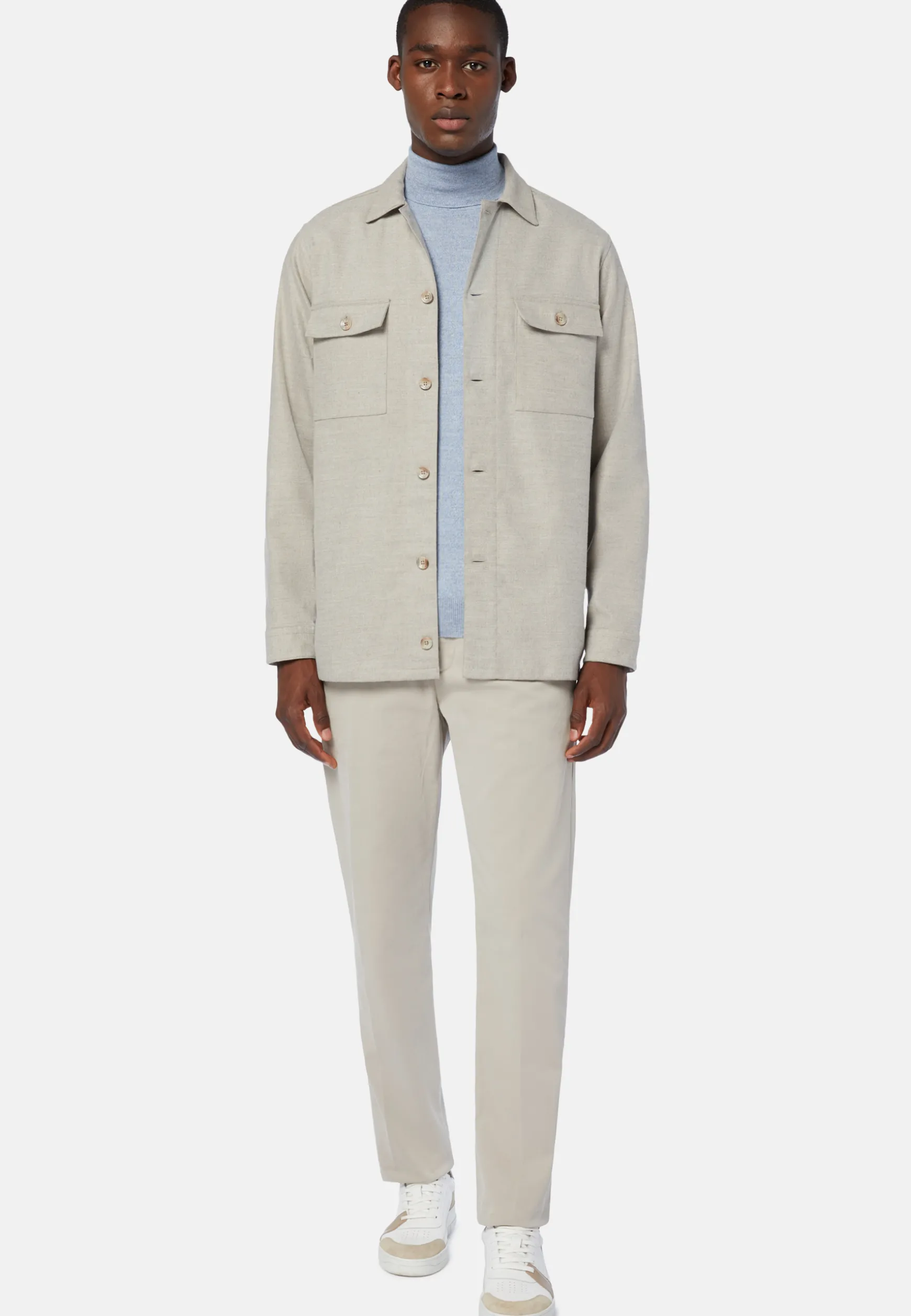 Wool Blend Overshirt|Boggi Milano Hot