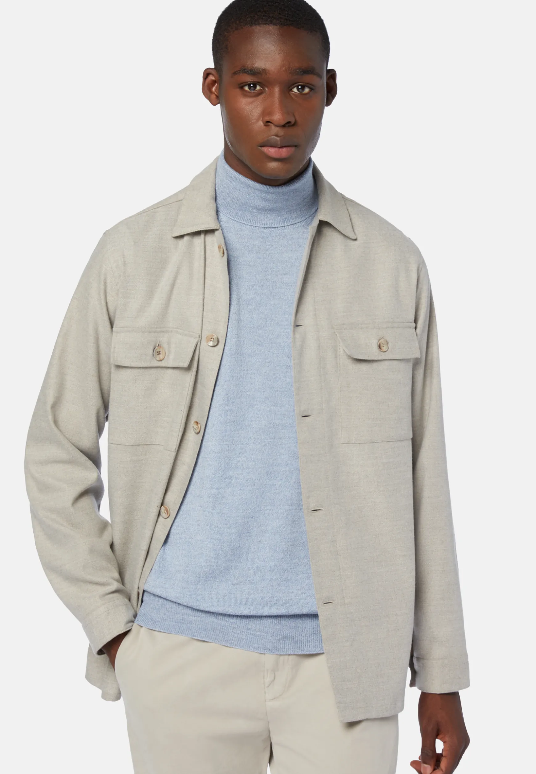Wool Blend Overshirt|Boggi Milano Hot