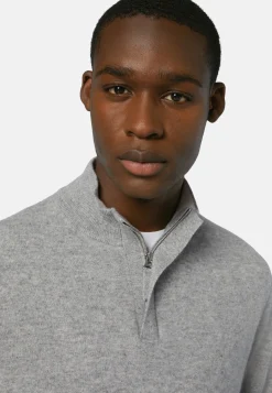 Wool/Cashmere Half Zip Jumper|Boggi Milano Hot
