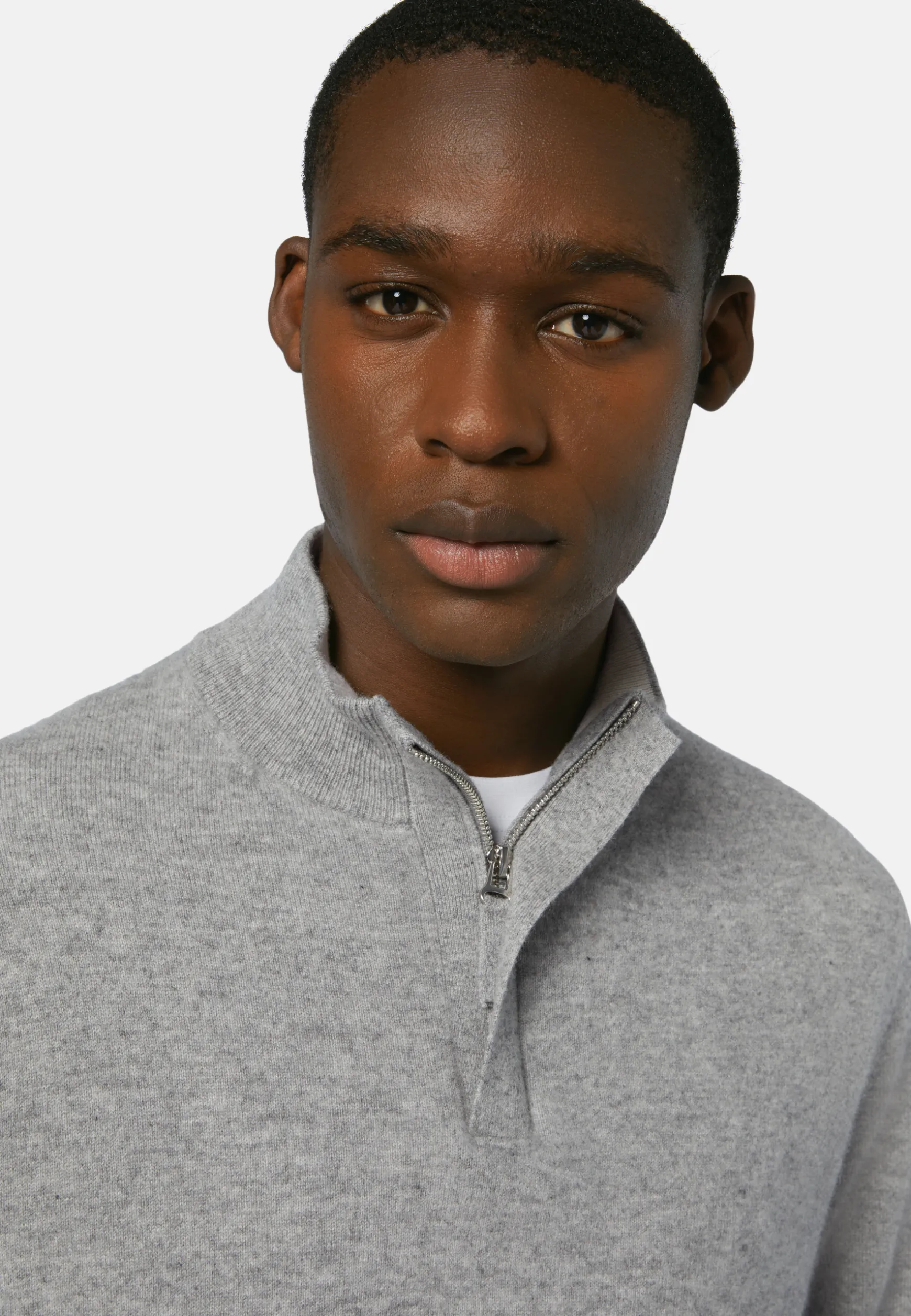 Wool/Cashmere Half Zip Jumper|Boggi Milano Hot