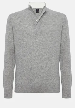 Wool/Cashmere Half Zip Jumper|Boggi Milano Hot