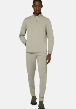 Half Zip Sweatshirt In Recycled Light Scuba|Boggi Milano Clearance