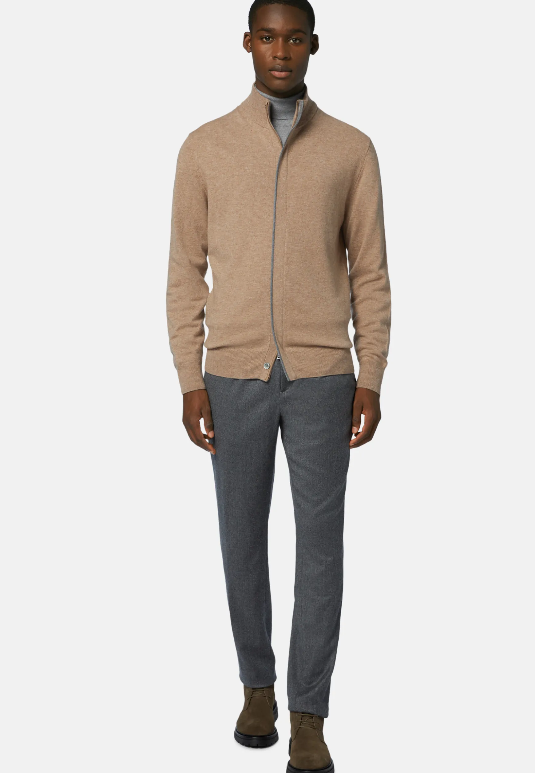 Full-Zip Jumper in Wool and Cashmere|Boggi Milano Outlet