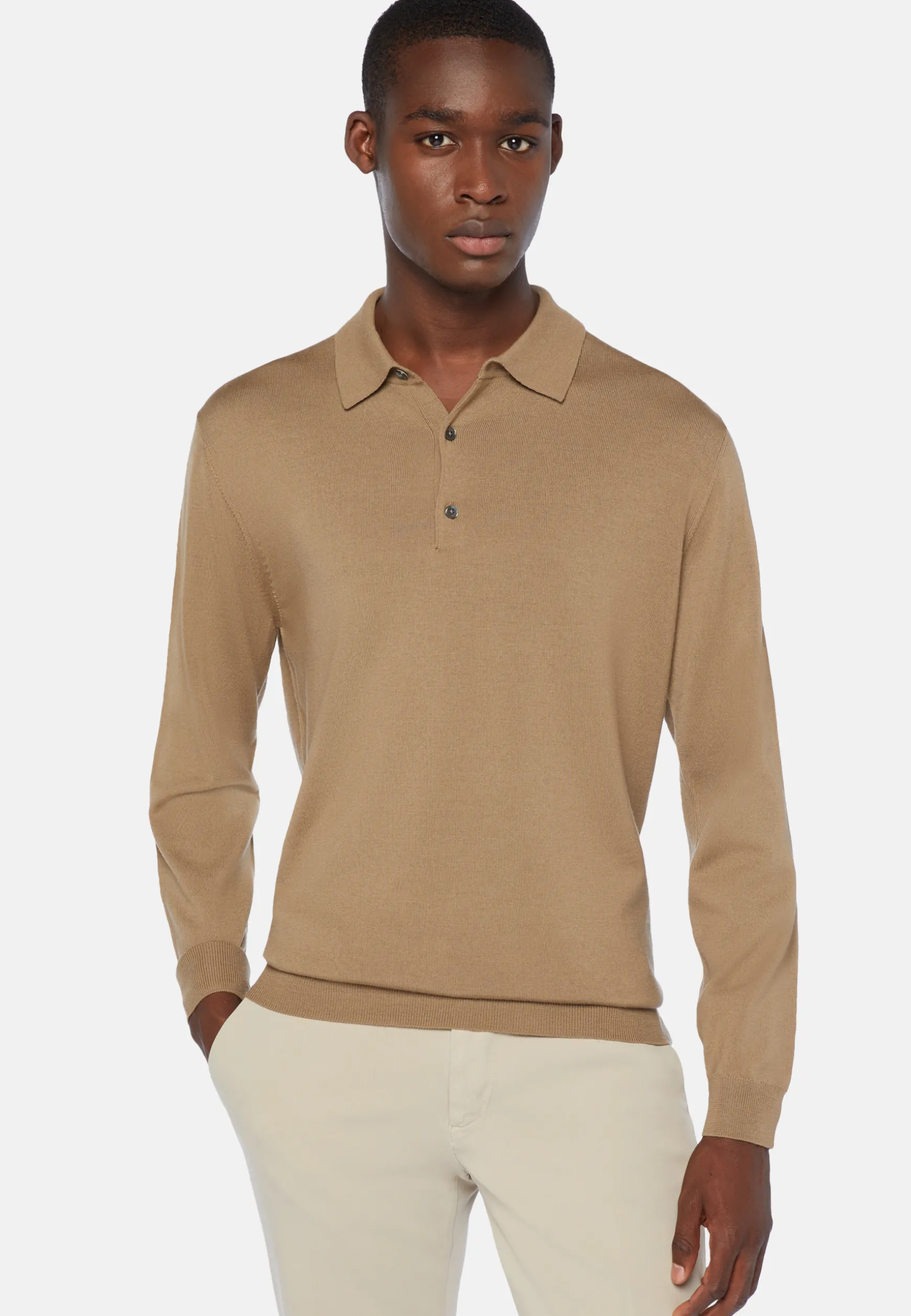 Merino Wool Knitted Polo Shirt|Boggi Milano Discount
