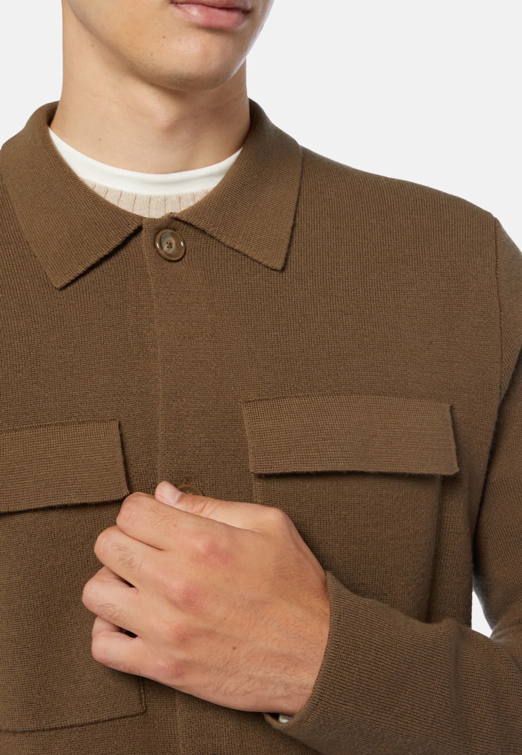 Over Shirt in Merino Wool|Boggi Milano New