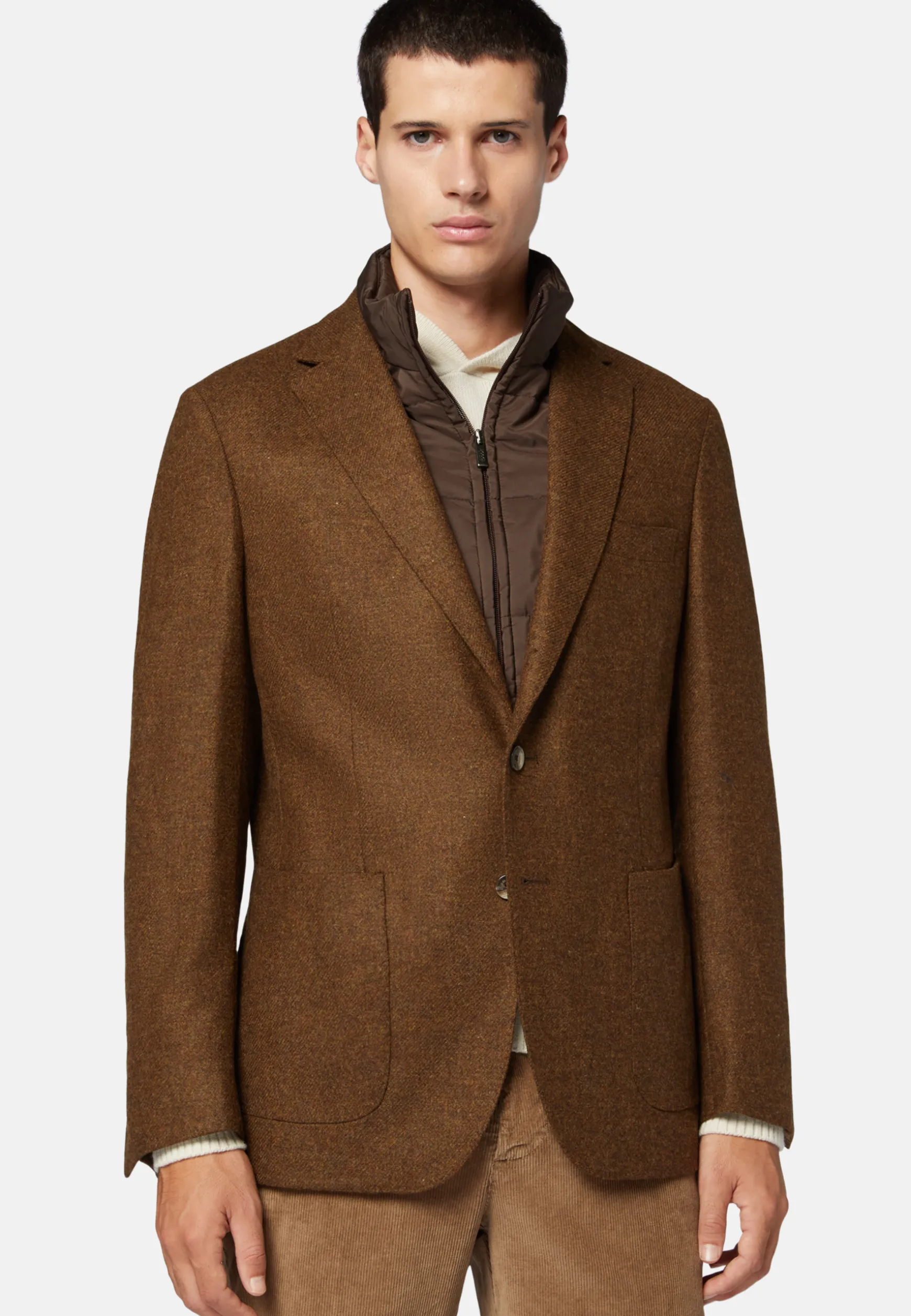 Wool Jacket With Detachable Bib|Boggi Milano Shop