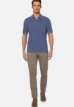 Cotton Crepe Knit Polo Shirt|Boggi Milano Best Sale