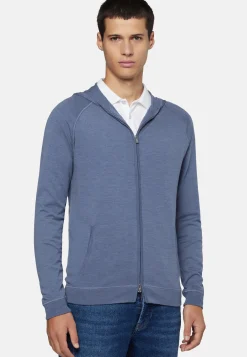 Full Zip Hooded Jumper In Merino Wool|Boggi Milano Clearance