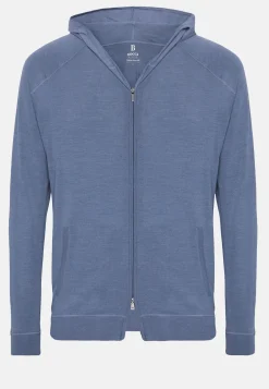 Full Zip Hooded Jumper In Merino Wool|Boggi Milano Clearance