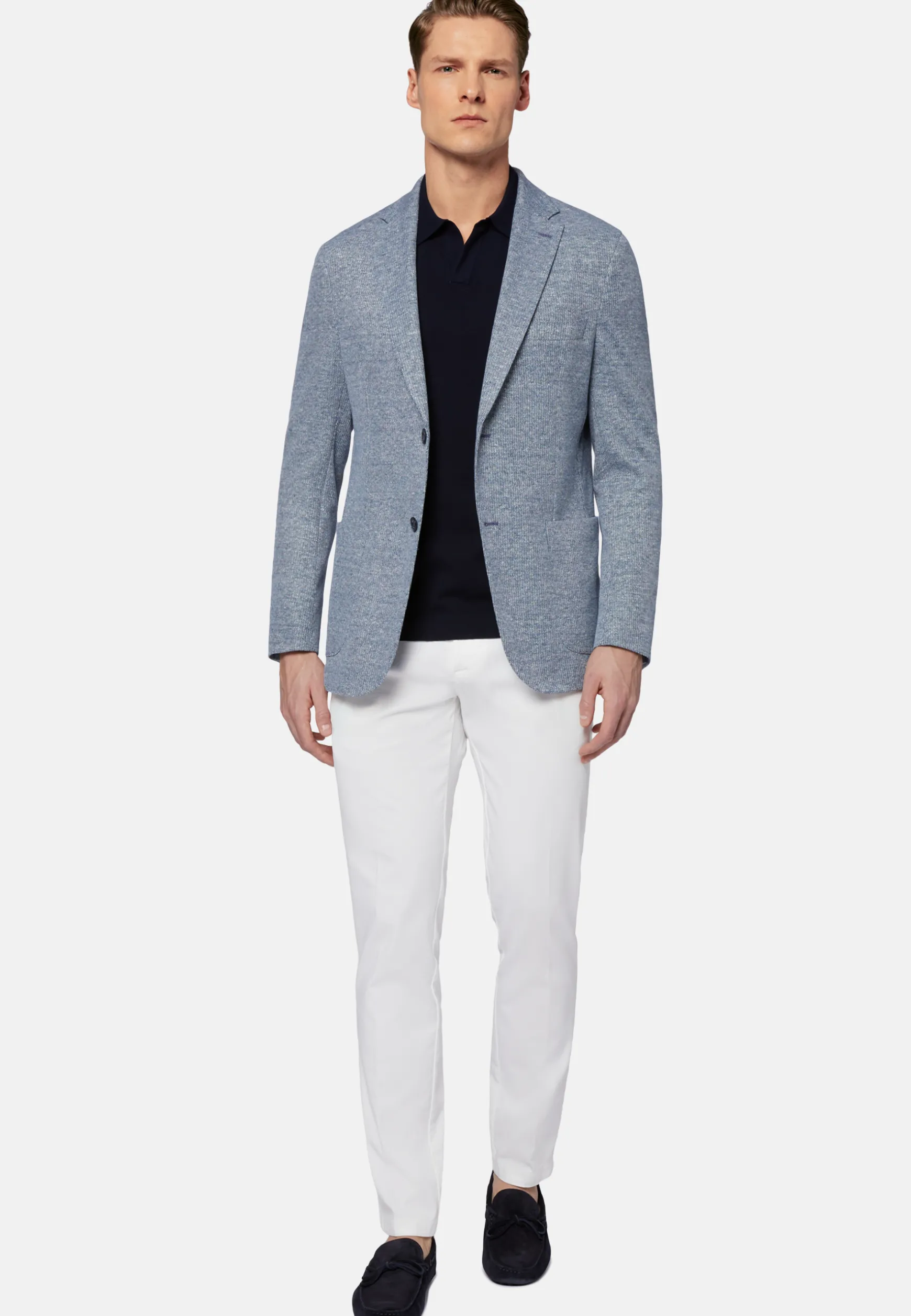 Melange Linen Cotton B Jersey Jacket|Boggi Milano New